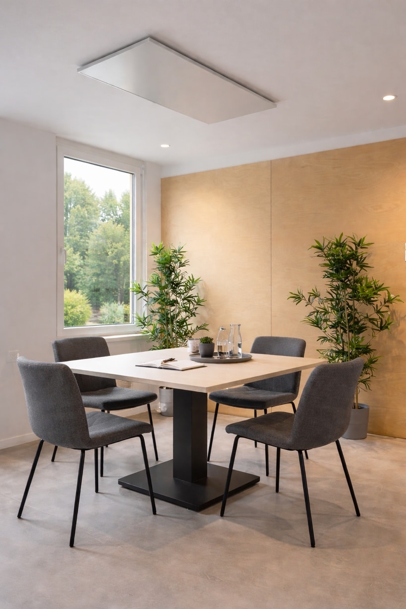 Infrarotheizung an der Decke: mehr Raum., mehr Ruhe, mehr Wärme. Infrarotheizung an der Decke: mehr Raum., mehr Ruhe, mehr Wärme.