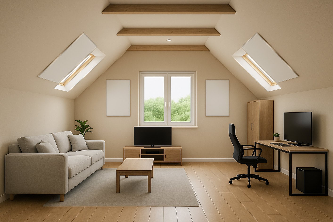 Dachboden-2 Bei regelmäßiger Verwendung der Infrarotheizung auf dem Dachboden man gezielt Schimmel vorbeugen.