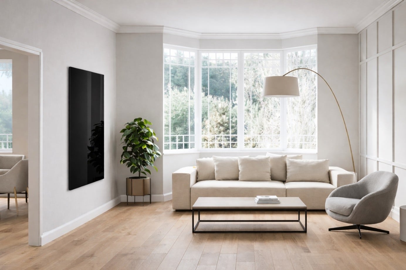 Wohnzimmer Infrarotheizung Altbauwohnung mit guter Isolierung